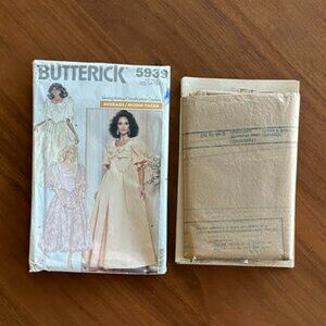 Vintage Butterick 5939 Misses Prom Wedding Dress Sewing Pattern UNCUT Size 12-16